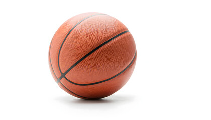 Obraz premium Classic orange basketball isolated on a clean white background, ready for the game.