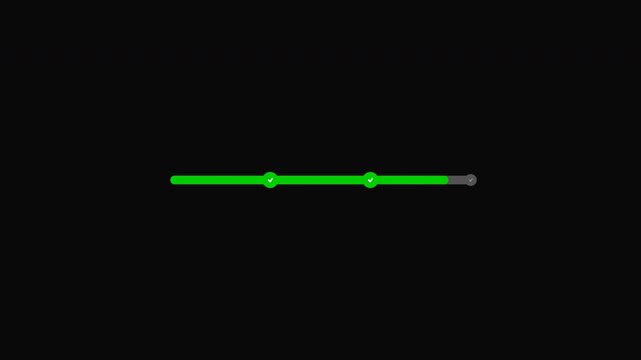 Step Progress Bar with Checkmarks Completion Indicator Modern UI Workflow Interface on Dark Background