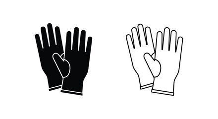 Obraz premium Black and white gloves pair Vector