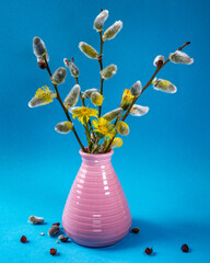 Spring's still life with bouquet of willow branches © Globus 60