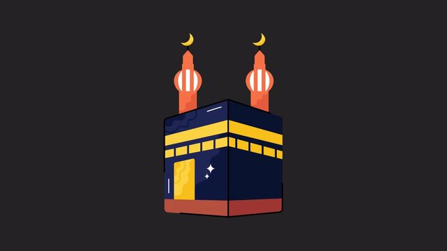 Kaaba  Motion Graphic Rendering with Transparent Alpha Channel