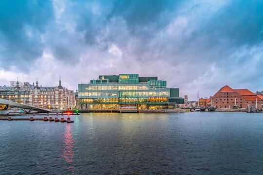 BLOX Building and Danish Architecture Center at Twilight, Copenhagen, Denmark