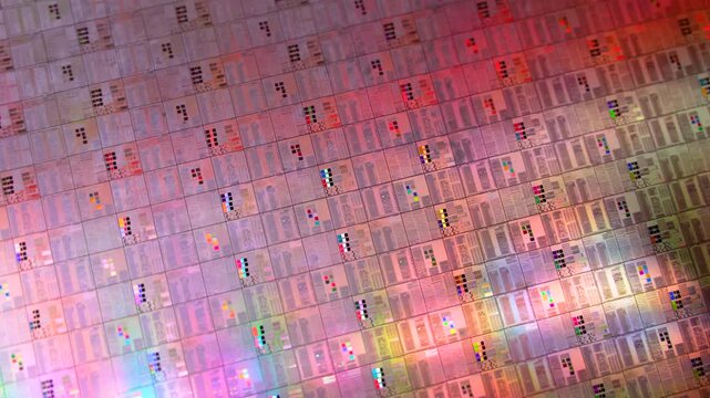 Silicon wafer for manufacturing semiconductor of integrated circuit.Electronic circuit designs have been built onto the wafers using micromaching including photolithography