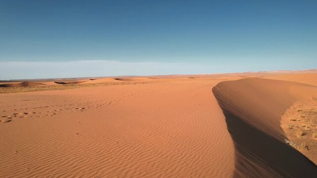 Drone View Of Wind Shaped Dunes In Gobi Mongolia