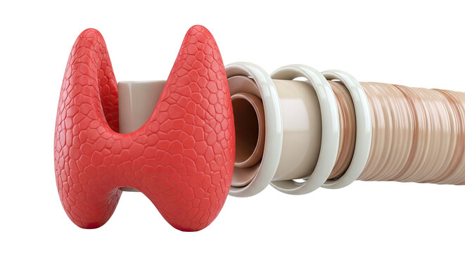 3D Render of Thyroid Gland and Trachea