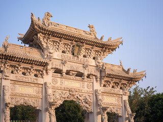 Fototapeta premium Grand Stone Archway of Meishan Temple in Xiamen