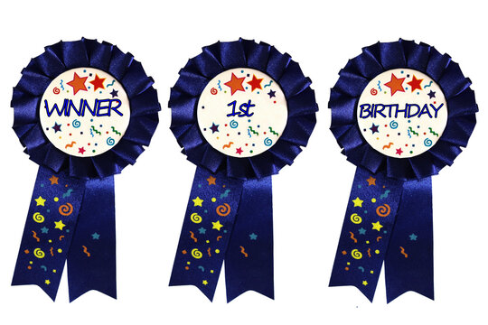 Three rosette with messages on a white background