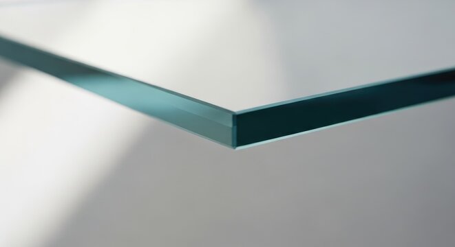 Close-up view of a glass edge.