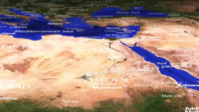 Flight From New Delhi INDIA to Niamey NIGER with flag pins