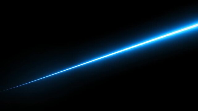 Blue pixelated light beam on abstract dark background