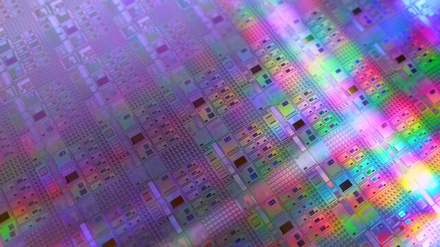 Silicon semiconductor wafer used in electronics, slice or substrate slice of crystalline silicon