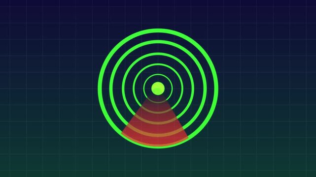 radar is seen and up down and the emergency landing ,Aircraft signal and guidance radar. Radar animation 