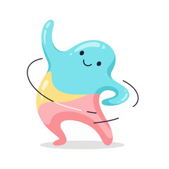 Obraz premium Cute Blob Character Dancing with Joyful Expression