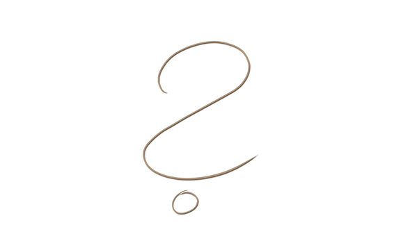 Handgezeichnetes Fragezeichen in minimalistischem Stil auf wei&szlig;em Hintergrund