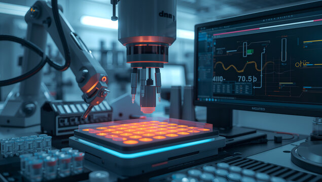DNA Sequencing Machine in Biotechnology Laboratory