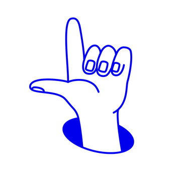 Vector hand drawn gesture, doodle sketchy illustration, sign, hand showing approve, pointing gesture