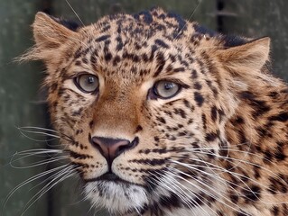 Fototapeta premium Detailed image of wild feline. Detailed closeup image emphasizing features of untamed wild feline