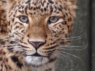 Intense feline look emphasizes raw presence through symmetrical face and dramatic lighting effects © Vladimir