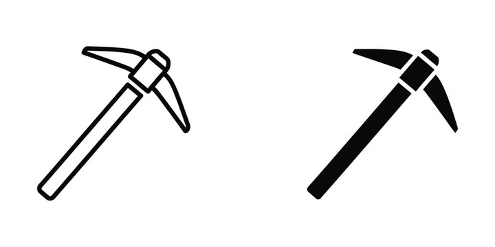 Two different styles of mining picks displayed side by side in black and white.
