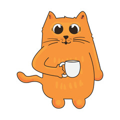 cat drinking coffee © Dierys