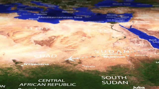 Flight From New Delhi INDIA to Yamoussoukro IVORY COAST with flag pins