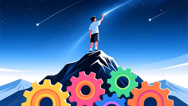 Youth Day chasing dreams forward youth inspirational illustration