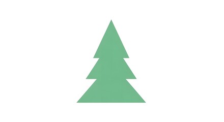 Obraz premium A simple graphic depicts a stylized green christmas tree on a plain white background