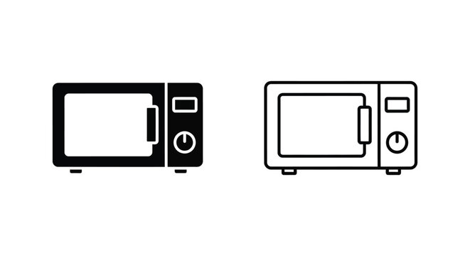 Black and white microwaves illustration Vector