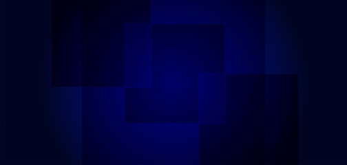 Fototapeta premium Dark blue abstract background with layered translucent rectangles, soft neon glow, smooth gradient transitions, minimal futuristic design