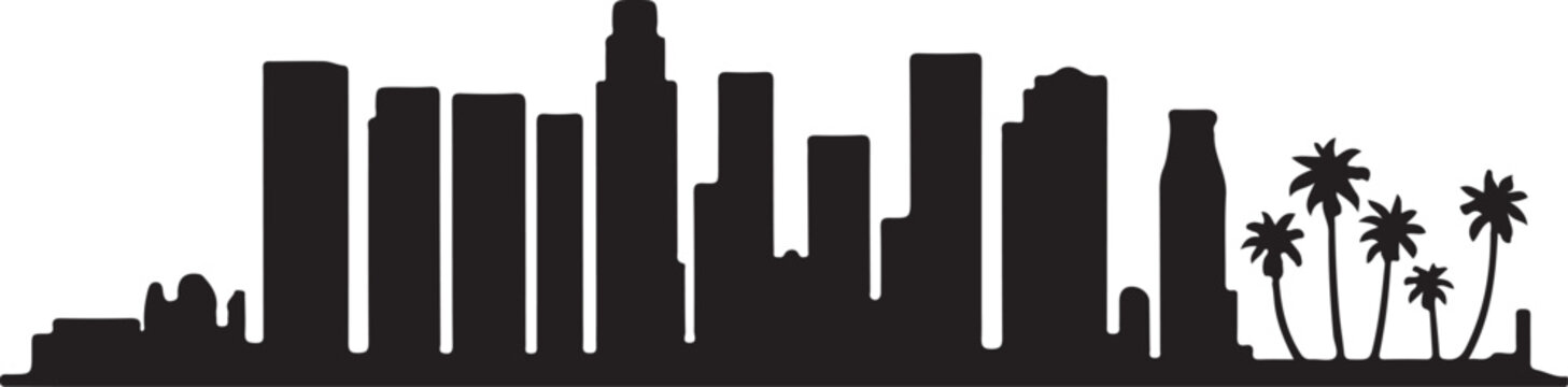 Los Angeles city skyline silhouette