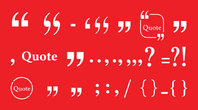 Set of quote mark, quotes icon, sign, symbol, emblem. Ditto marks icon set. Quotation marks. Dialogue discussion symbol