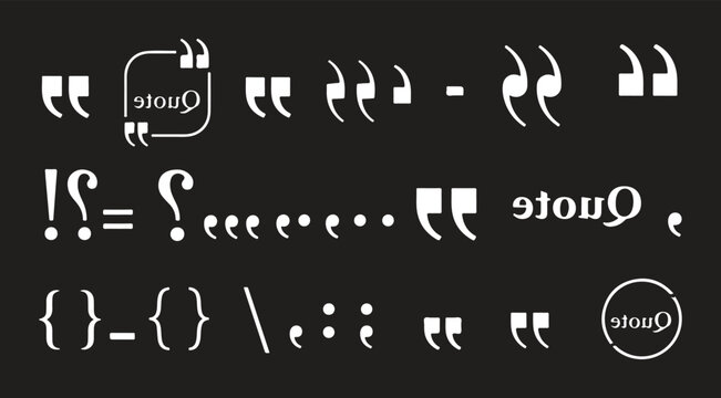Set of quote mark, quotes icon, sign, symbol, emblem. Ditto marks icon set. Quotation marks. Dialogue discussion symbol