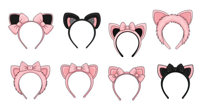 Cute Cat Ear Headbands with Bows - Kawaii Fashion Accessories Collection