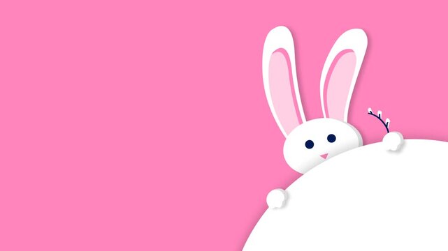 happy easter animated card with rabbit
