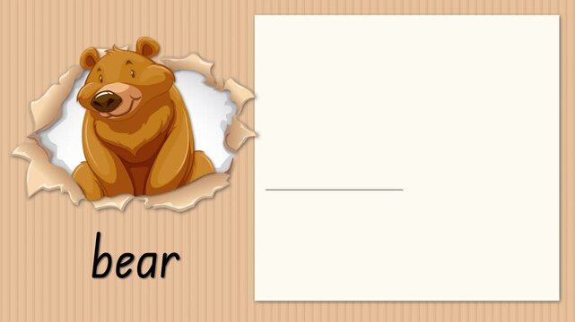 Educational Alphabet Animation for Letter B with a Brown Bear