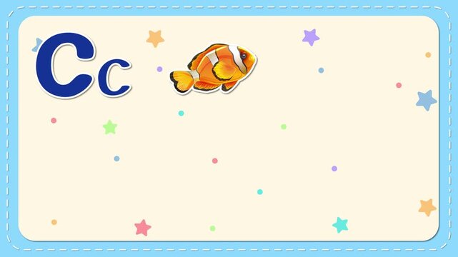 Educational Alphabet Animation for the Letter C with Illustrated Objects