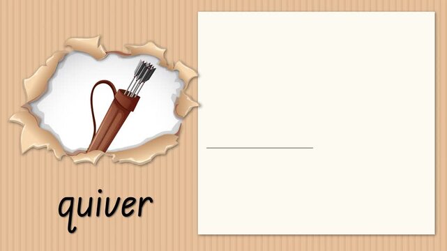 Educational Alphabet Animation for Letter Q with Quiver Illustration and Handwriting