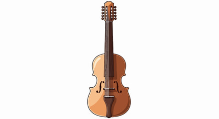 Fototapeta premium A stylized, light brown viola with a dark brown fingerboard and bridge