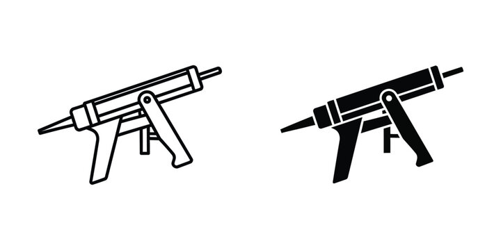 Comparison of two different types of submachine guns in silhouette form