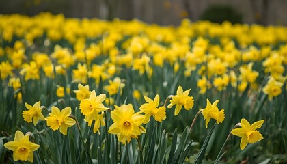 Obraz premium yellow daffodils in spring