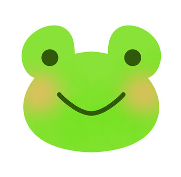 笑顔の可愛いカエルの顔のイラスト