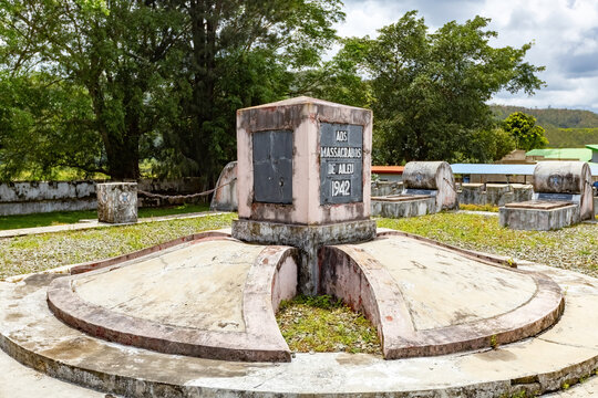 Old Portuquese graves and monument of the massacre in Timor Leste in Aileu Timor Leste