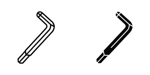 Obraz premium Two views of a bent metal tool with angled and flat ends