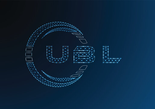 UBL low poly letter logo vector design. UBL lower poly logo design. Low poly logo.