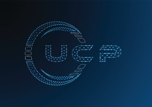 UCP low poly letter logo vector design. UCP lower poly logo design. Low poly logo.