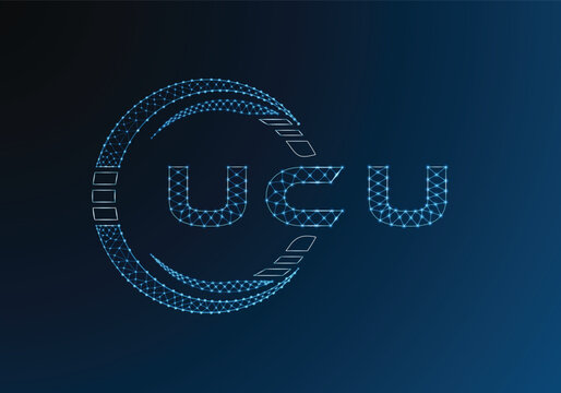 UCU low poly letter logo vector design. UCU lower poly logo design. Low poly logo.