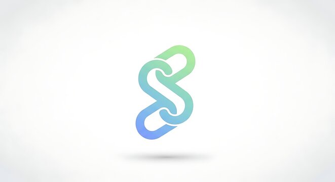 A stylized letter s logo with a gradient effect in shades of blue and green on a white background with a subtle shadow