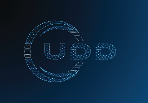 UDD low poly letter logo vector design. UDD lower poly logo design. Low poly logo.
