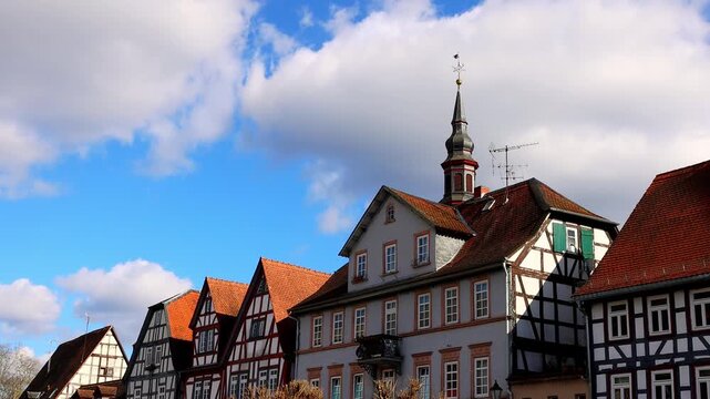 the historic german cityscape of buedingen 4k 25fps video