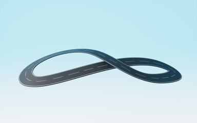 Naklejka premium Cartoon creative highway, 3d rendering.